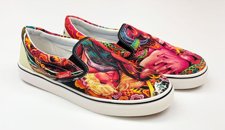 “Fujin Raijin” Slip-on shoes