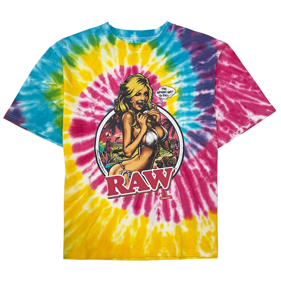 "RAW GIRL" Tie Dye T-Shirt