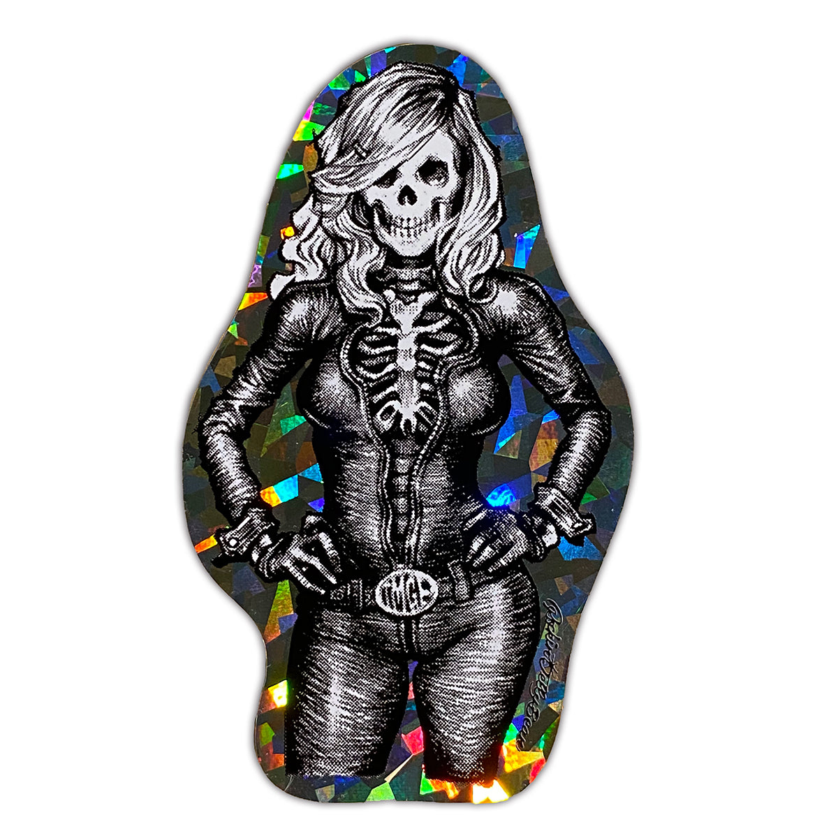 "Skull girl on a motorcycle" Sticker