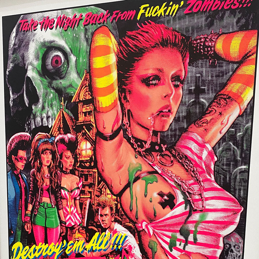 "Destroy'em All! Thrash the Zombies" Silk Screen Print