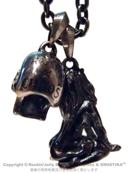 "EROSTIKA SKULL & GIRL" PENDANT TOP & CHAIN -Silver-