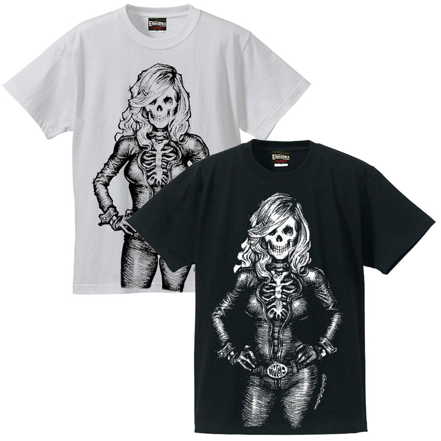 Skull Girl on a Motorcycle” T-SHIRT xl - Tシャツ/カットソー(半袖