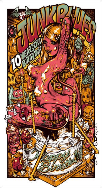 "JUNK BLUES 10th Anniversary" Silk Screen Print