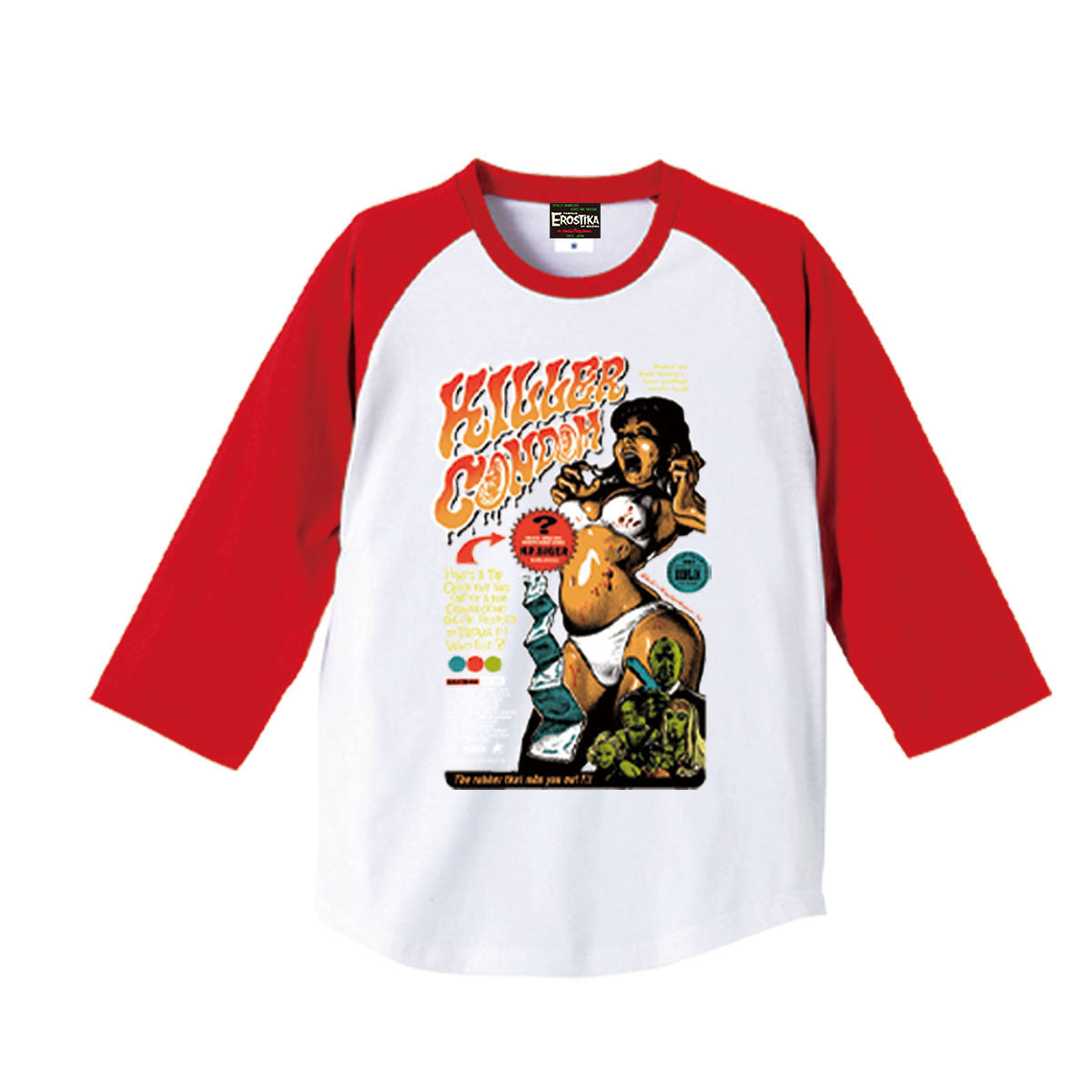 ”KILLER CONDOM” original version 3/4 sleeve T-shirt
