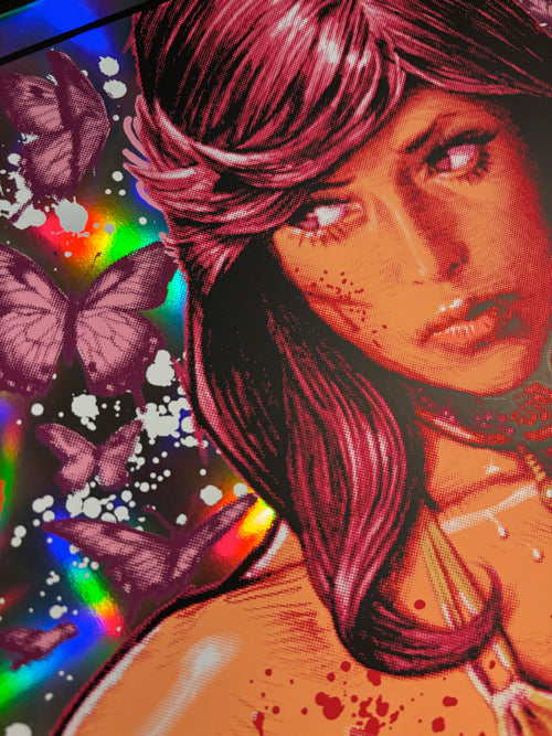 "DEADLY KUNG-FU GIRL" Silk Screen Print (Holo)