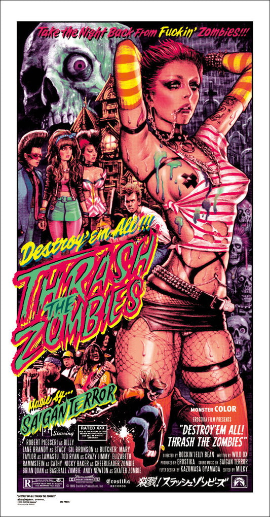 "Destroy'em All!　Thrash the Zombies" Silk Screen Print