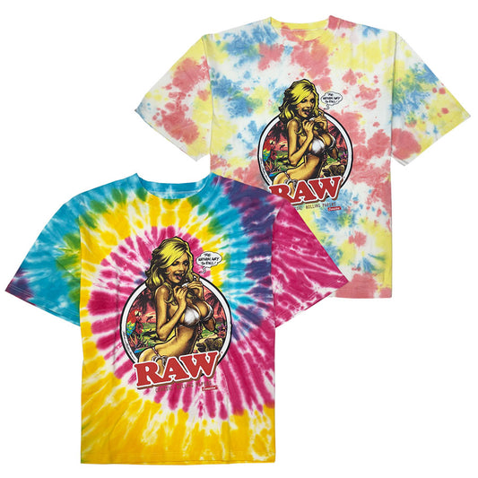 "RAW GIRL" Tie Dye T-Shirt