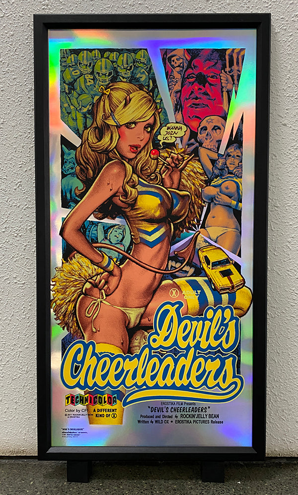 “Devil’s Cheer Leaders” Silk Screen Print (Foil Valiant)