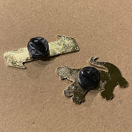 “BLACK ALLIGATOR PARTY” BENEFIT PIN BUTTON SET OF 2PCS