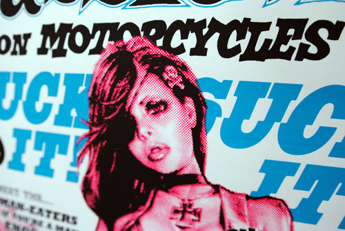  "PUSSYCAT ON MOTORCYCLE" Silk Screen Print